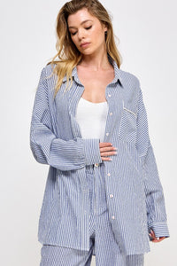 Oversized Striped Lounge Shirt