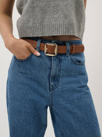 Matte Maison Square Buckle Belt - GEORGE-MARY'S