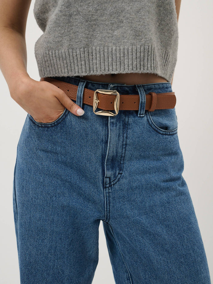 Matte Maison Square Buckle Belt - GEORGE-MARY'S