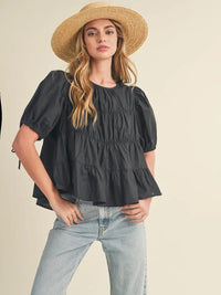 Tiered Shirring Top (black)