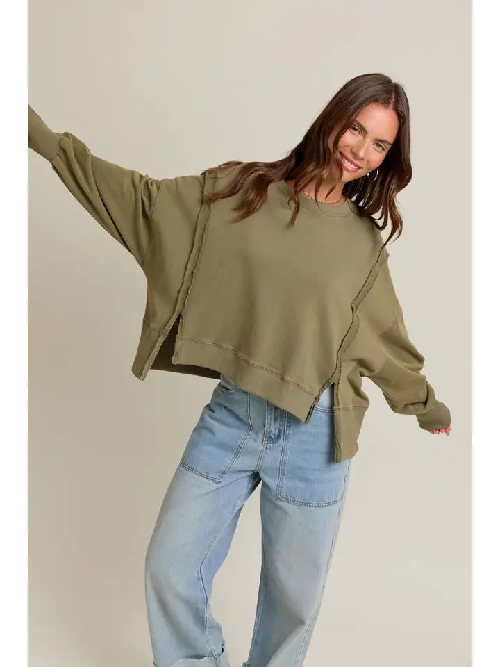 Olive Mineral Pullover