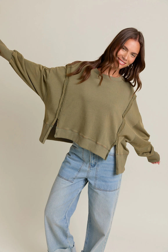 Olive Mineral Pullover