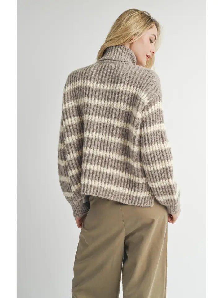 Moss Striped Sweater