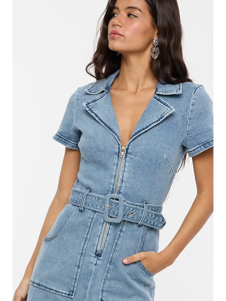 Denim Belted Dress
