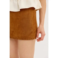 Suede Stitch  Mini Skirt