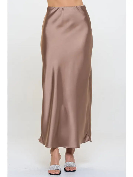 Satin Maxi Skirt (dune)