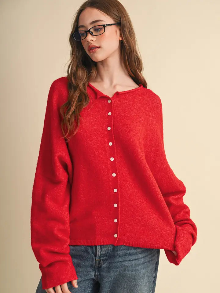Poppy Cardigan (red)