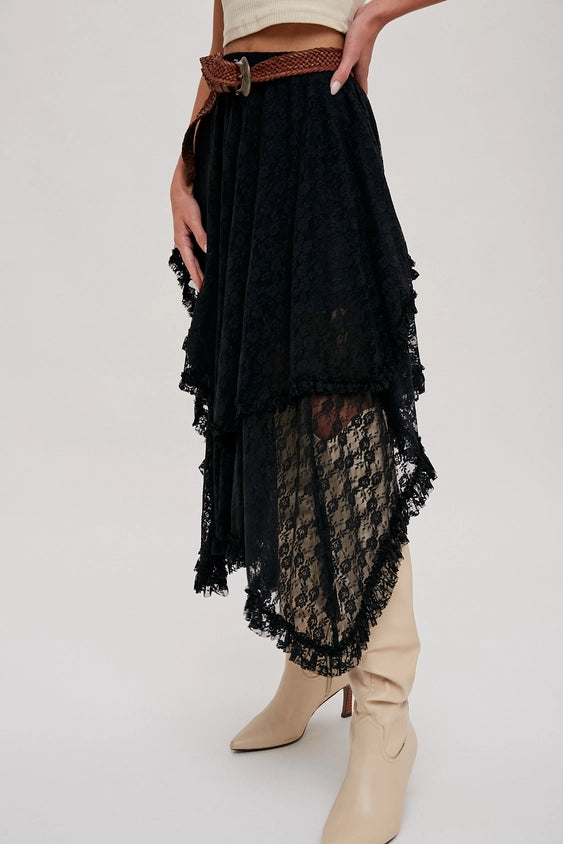 Autumn Lace Midi Skirt