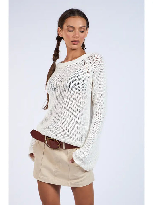 Solid Boatneck Sweater Top