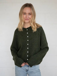 The Piper Cardigan (hunter green)