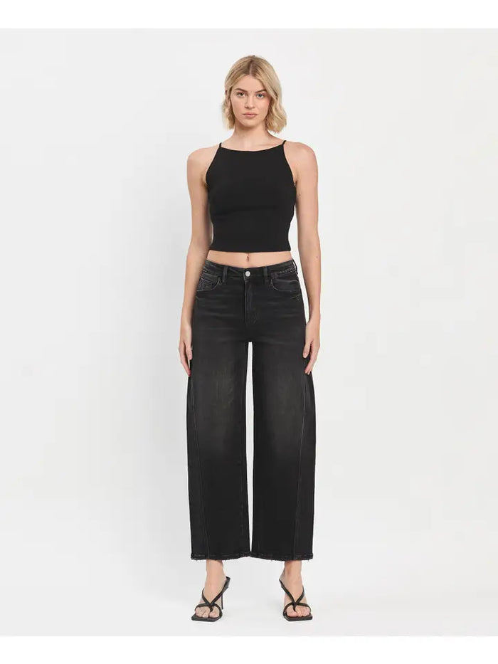 Super High Rise Barrel Jeans (instant black)