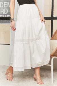 Lorraina Lace Trim Skirt (white)