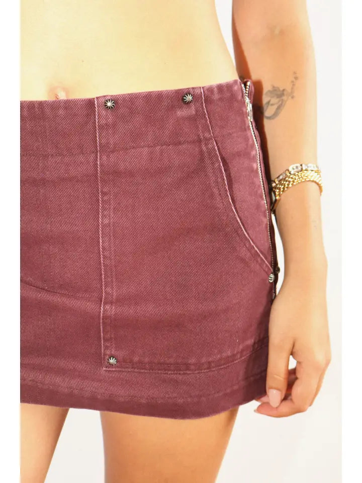 Washed Burgundy Skort - GEORGE-MARY'S