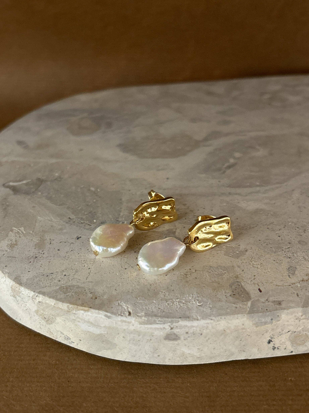 Messina Pearl 18K Gold Plated Earrings - GEORGE-MARY'S