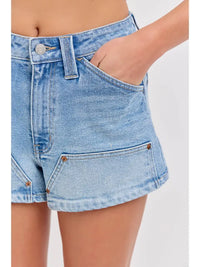 High Rise A-Line Patch Shorts