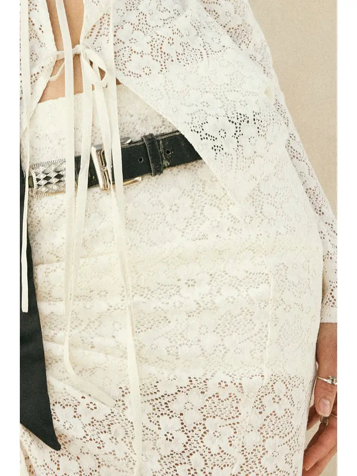 Lace Mermaid Maxi Skirt (cream)