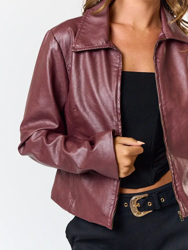 Burgundy Leather Jacket