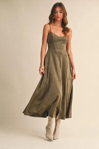 Skye Suede Dress (olive)