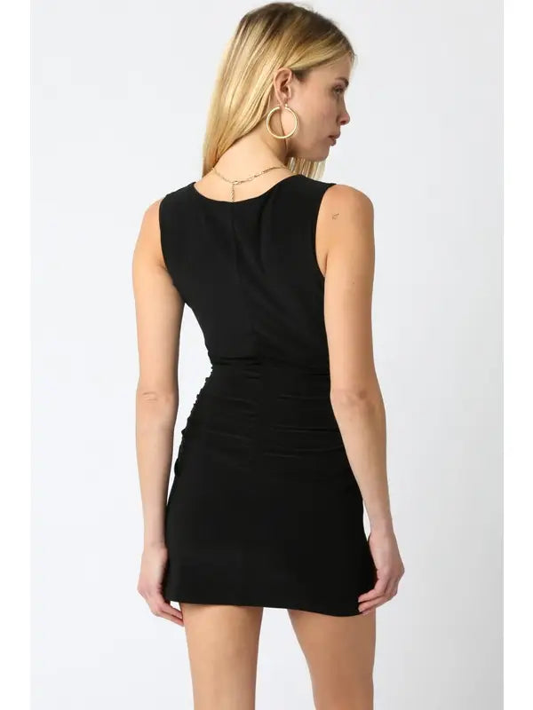 Emilie Boatneck Mini Dress (black)
