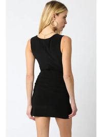 Emilie Boatneck Mini Dress (black)