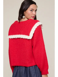 Bowie Red Collared Sweater