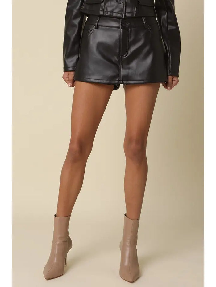 Jacey Faux Leather Skirt