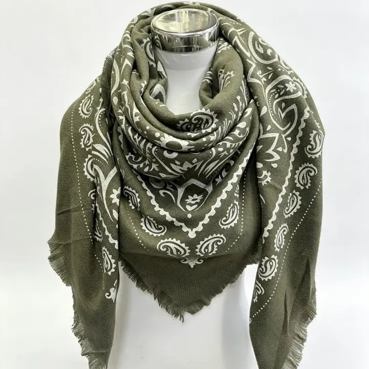 Paisley Scarf (olive) - GEORGE-MARY'S