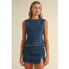 Perry Denim Boatneck Top - GEORGE-MARY'S