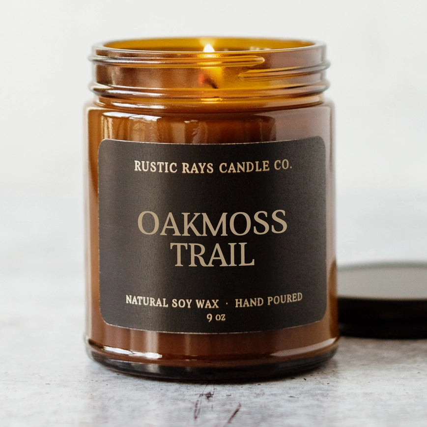 Oakmoss Trail Soy Candle - Amber Jar - 9 oz