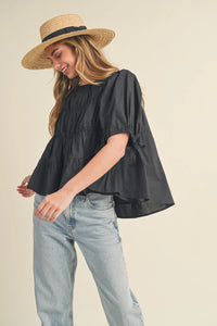 Tiered Shirring Top (black)