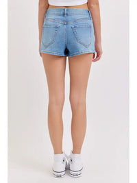 Mid Waisted Denim Mini Skort (lmedium)