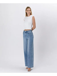 High Rise Twisted Seam Palazzo Jeans