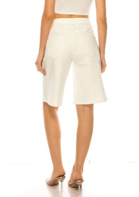Classic White Denim Bermuda Short