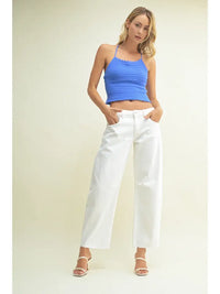 Mid-Rise Barrel Jeans (white)