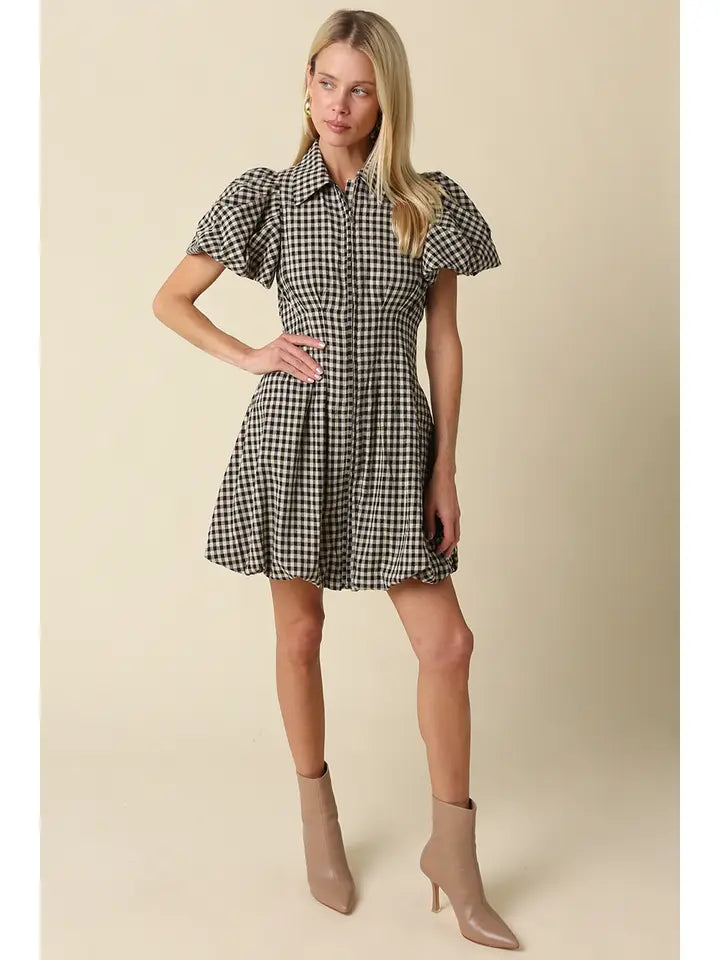 Owen Gingham Dress (black)