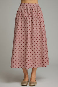 Gingham Polka Dot Midi Skirt - GEORGE-MARY'S