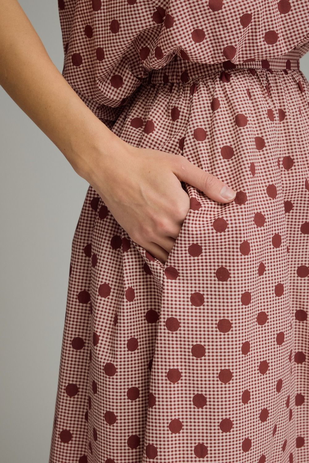 Gingham Polka Dot Midi Skirt - GEORGE-MARY'S