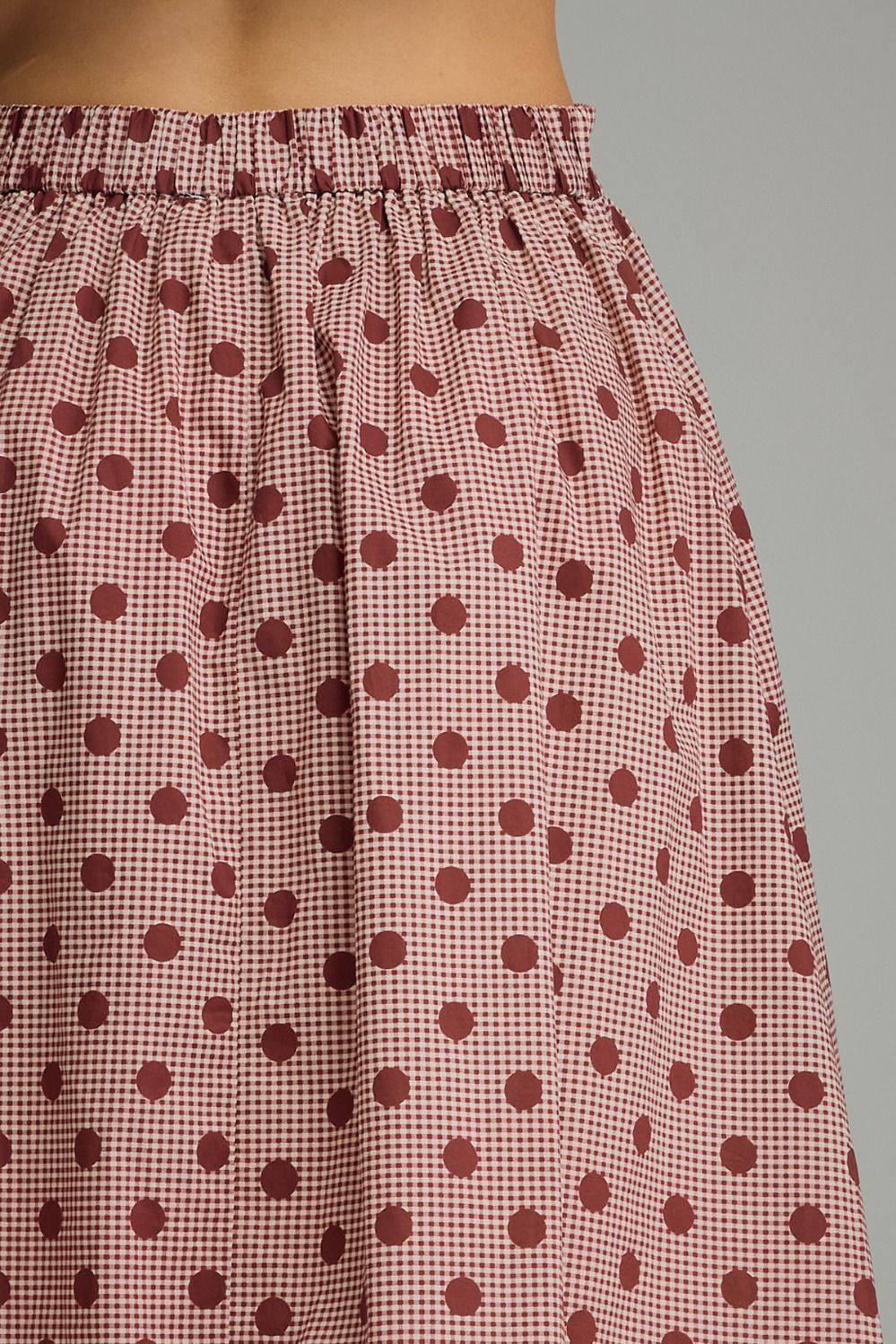 Gingham Polka Dot Midi Skirt - GEORGE-MARY'S