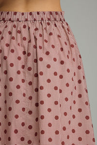 Gingham Polka Dot Midi Skirt - GEORGE-MARY'S