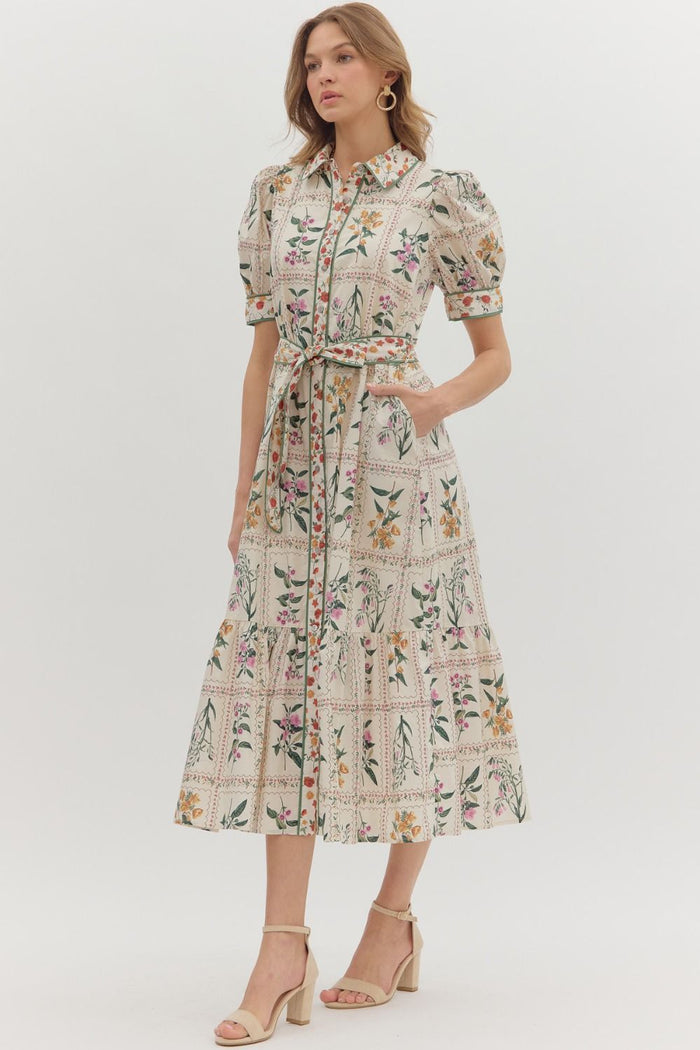 Tea Party Floral Midi Dress