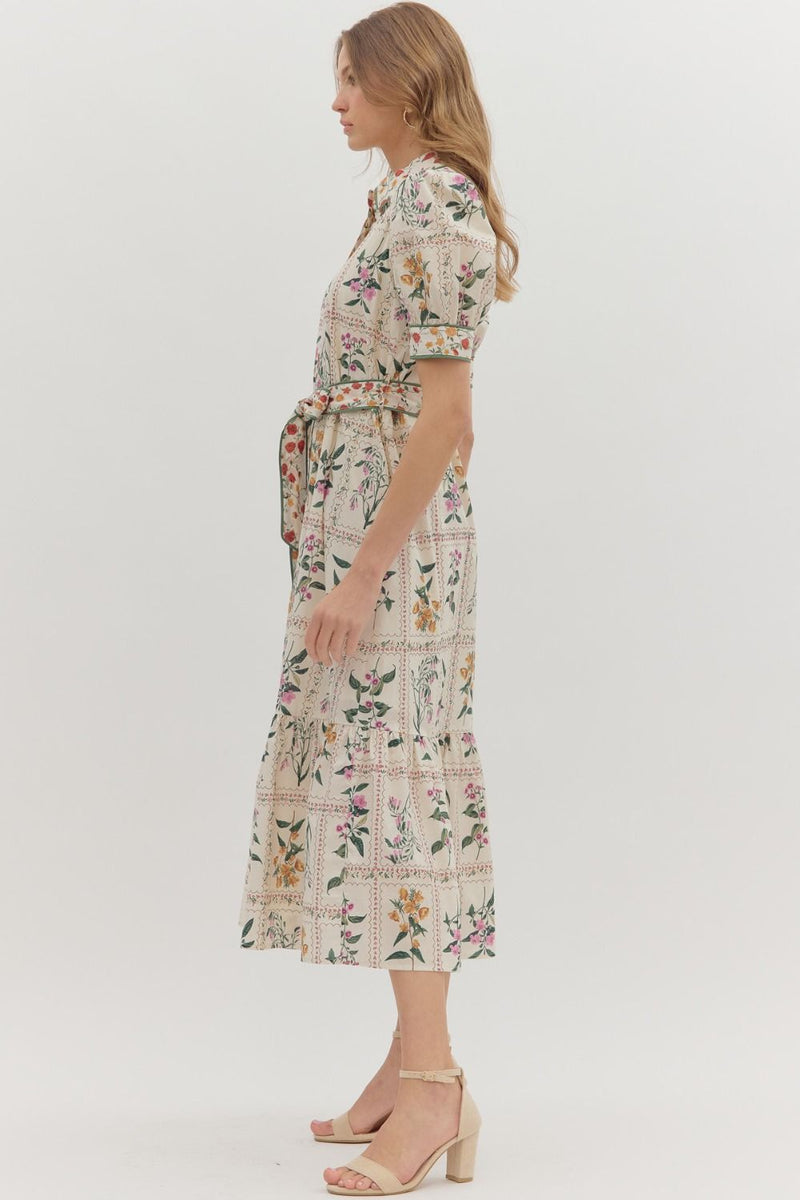 Tea Party Floral Midi Dress