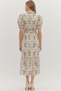 Tea Party Floral Midi Dress