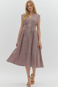 Gingham Zipper Dress