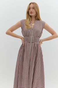 Gingham Zipper Dress