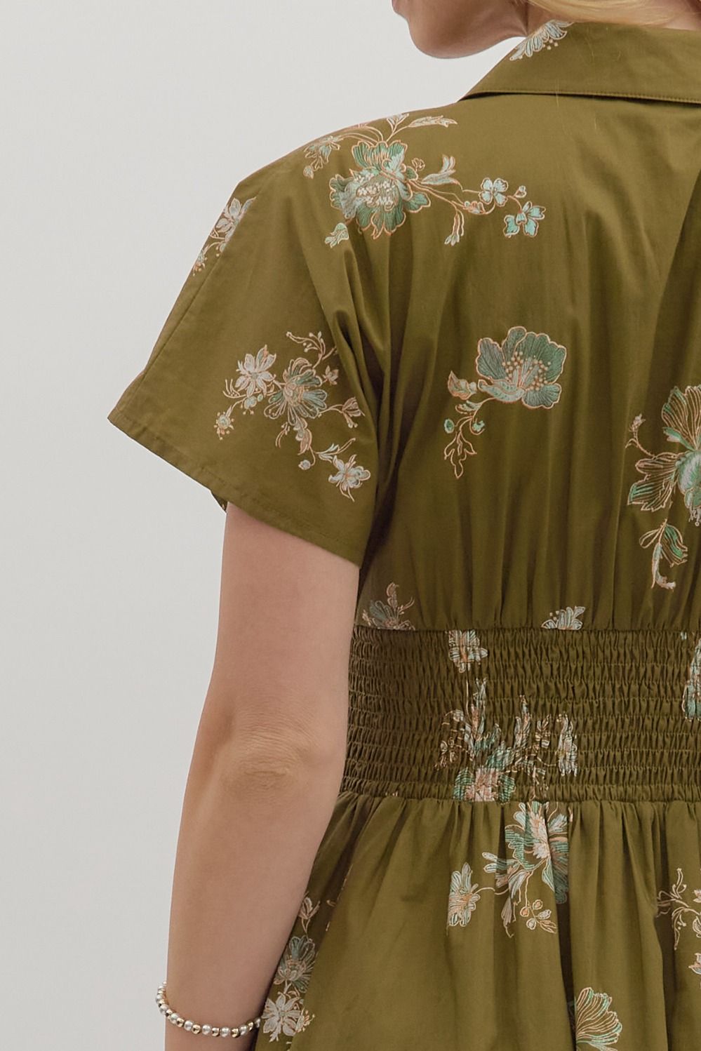 Margeaux Floral Midi Dress (olive)