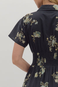 Margeaux Floral Midi Dress (black)