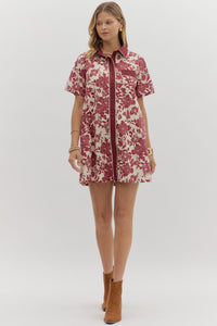 Burgundy Floral Dress