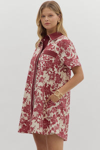 Burgundy Floral Dress