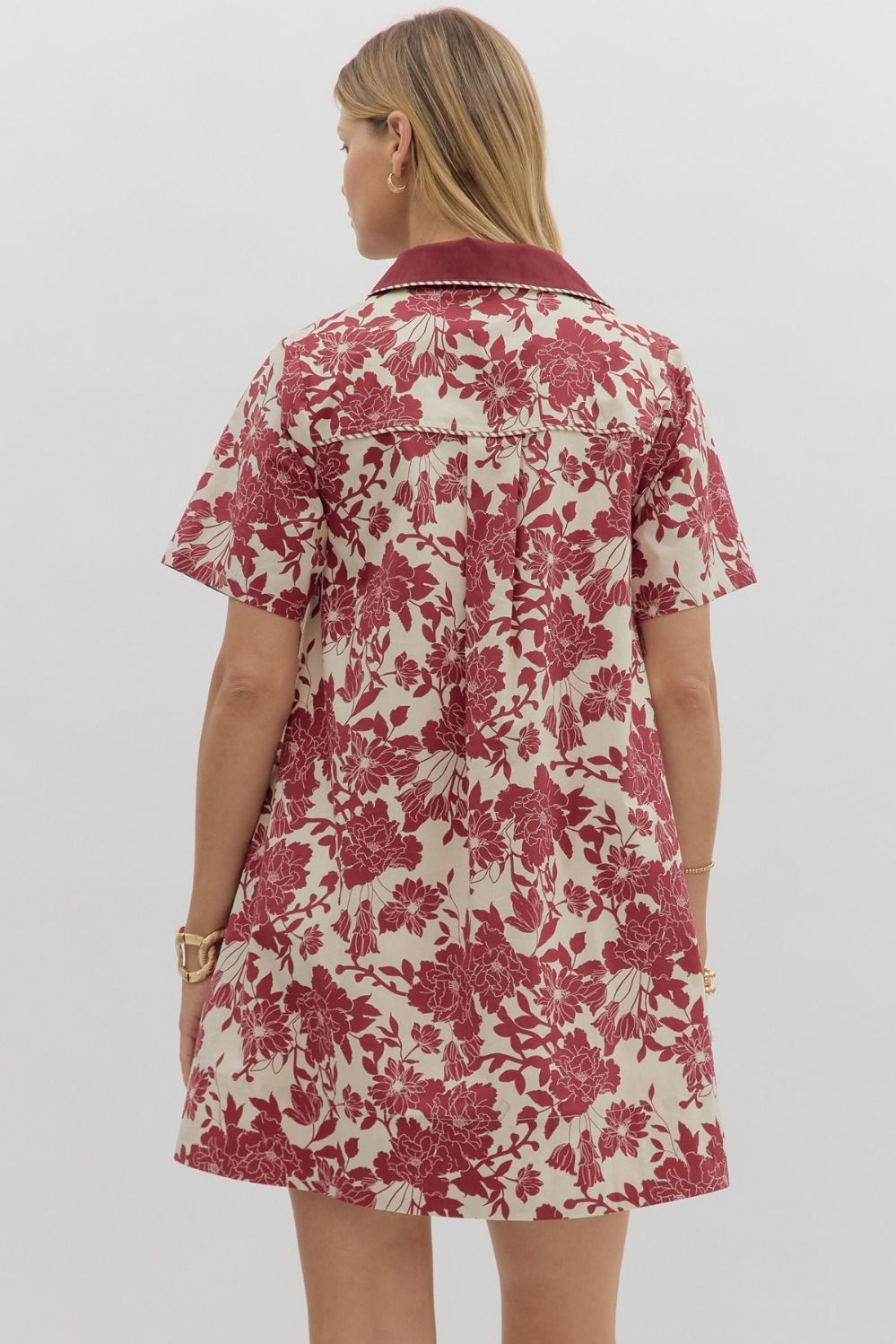 Burgundy Floral Dress