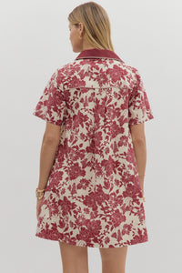 Burgundy Floral Dress